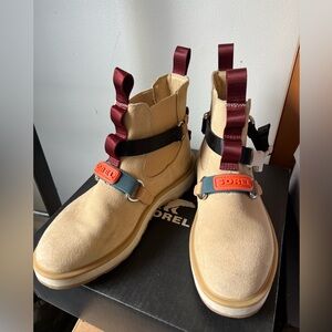 Sorel Beige Suede Chelsea Boots